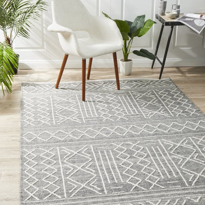 Sasha Arya Stitch Woven Rug Silver Grey