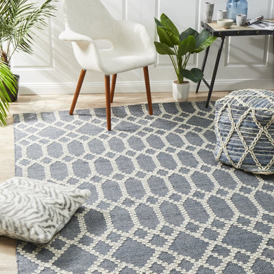 Sasha Krisha Tribal Trellis Rug Rustic Blue
