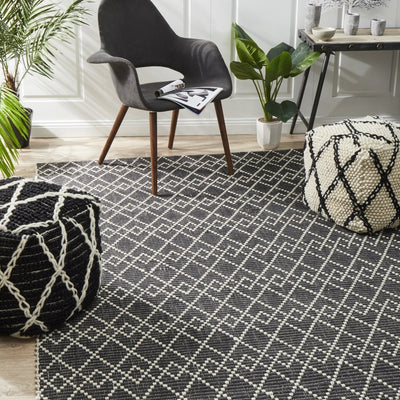Sasha Deepa Stunning Wool Rug Black White