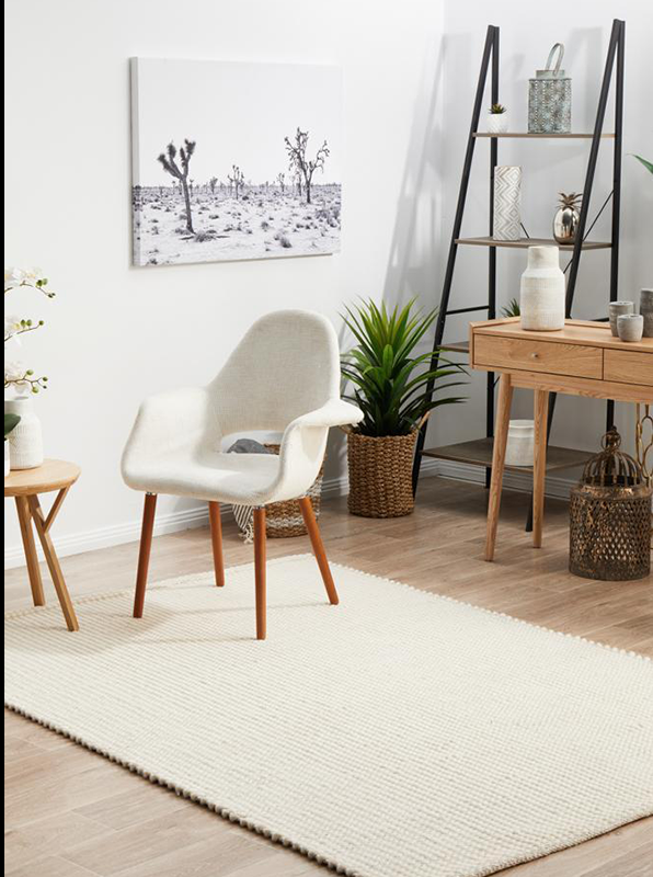 Skandinavian 300 White Rug