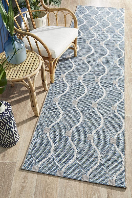 Terrace 5501 Blue Runner Rug