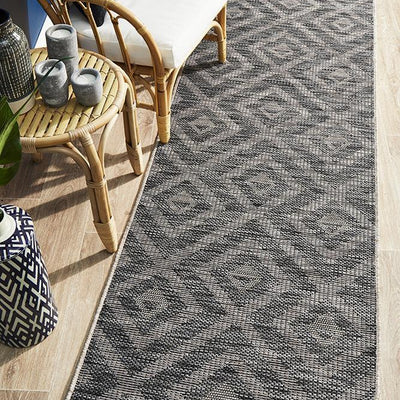 Terrace 5504 Black Runner Rug