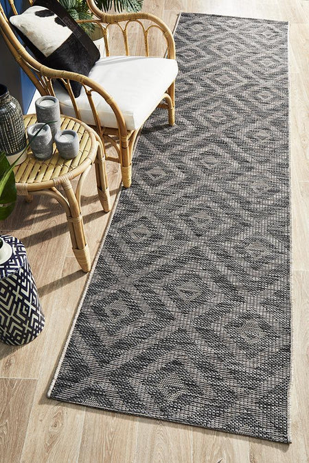 Terrace 5504 Black Runner Rug